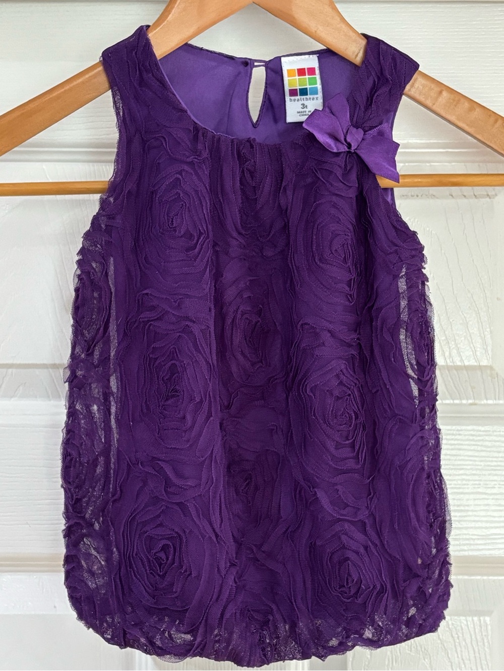 Healthtex Royal Purple Rosette Bubble Dress Toddler Girls 3T